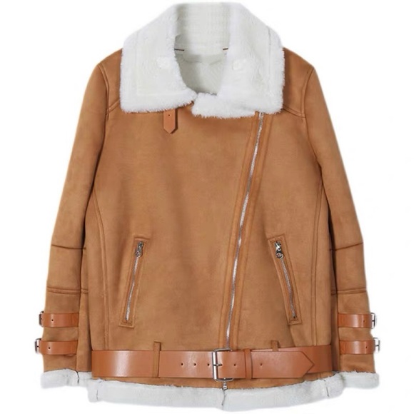 Jackets & Blazers - New Shearling Aviator Jacket Size M